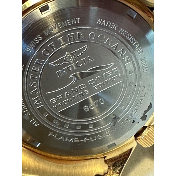 Invicta Ocean Quest Yachting Edition Model 6670 47 mm Steel/Gold Men's Watch - Picture 2 of 4